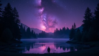 Free Cosmic Lake Reflection Image - Stargazing, Nightscape, Reflection ...