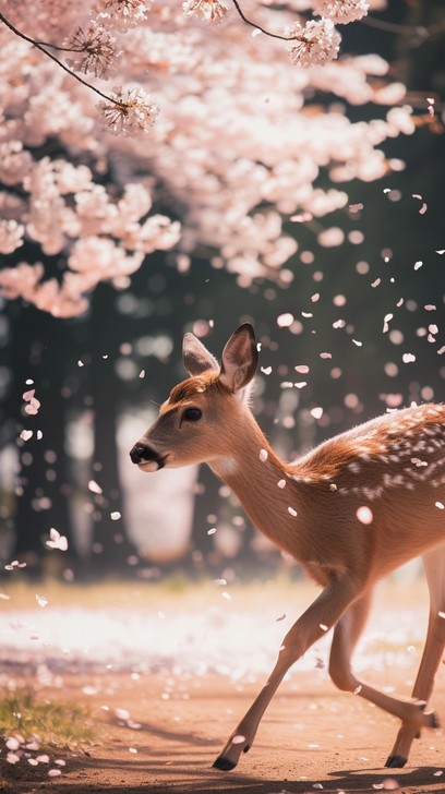 Free Deer Among Blossoms Image - Deer, Blossoms, Spring | Download at ...
