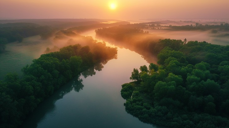 Free Misty River Sunrise Image - River, Sunrise, Mist | Download at ...