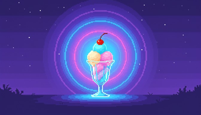 Sundae Cosmic Free Neon Sundae Dream Image - Cyberpunk, Sundae, Neon | Download at ...