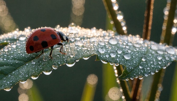 Free Ladybug Morning Dew Image - Ladybug, Dew, Leaf | Download at StockCake