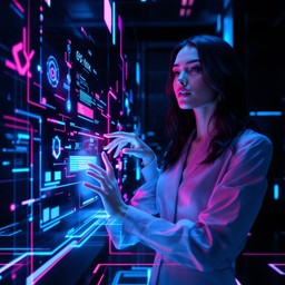 Free Future Tech Interface Image - Holographic, Cyberpunk, Futuristic ...