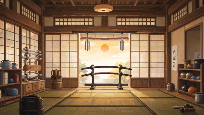 Free Zen Dojo Dawn Image - Dojo, Pixel, Art | Download at StockCake