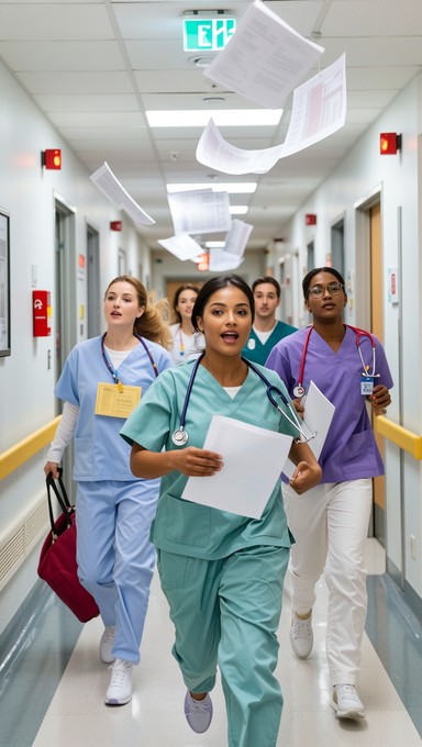 Nurses With Multiple Task Free Nurses Rush Forward Image - Nurses, Hospital, Healthcare ...