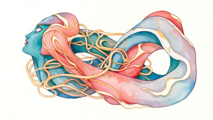 Abstract Beautiful Entity Free Symbiotic Watercolor Art Image - Watercolor, Abstract, Teal ...