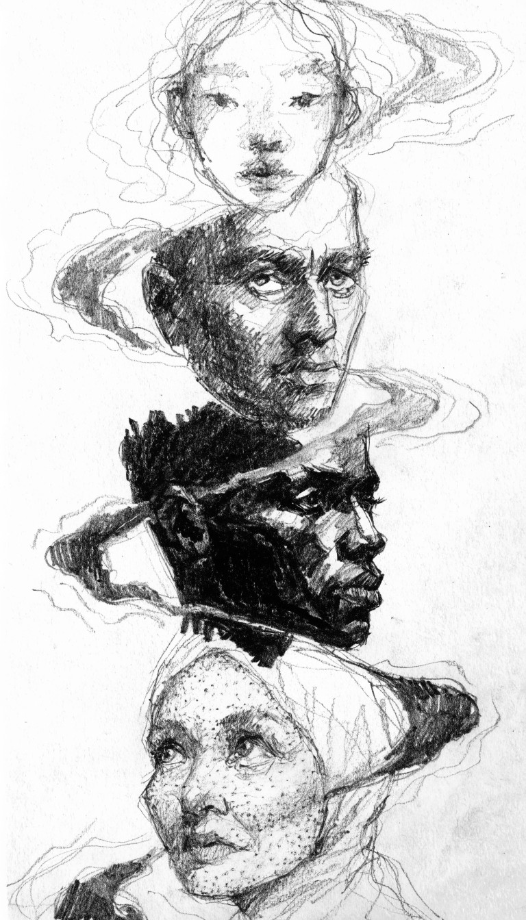 Free Four Faces Unified Image - Pencil, Sketch, Portrait | Download at ...