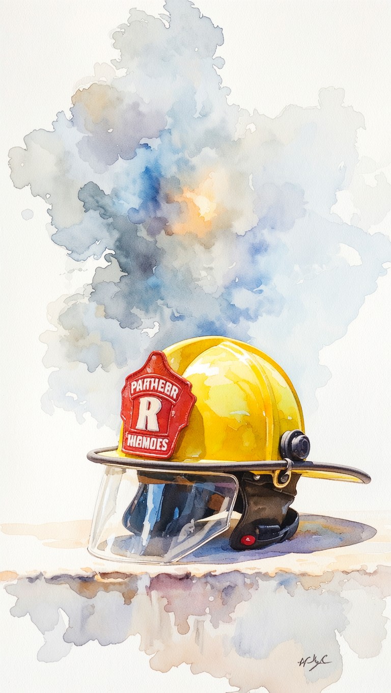 Free Courage Through Smoke Image - Watercolor, Firefighter, Helmet ...
