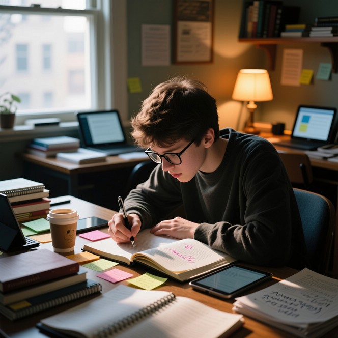 Absorbed Student Free Focused Study Session Image - Studying, Focus, Books | Download at ...