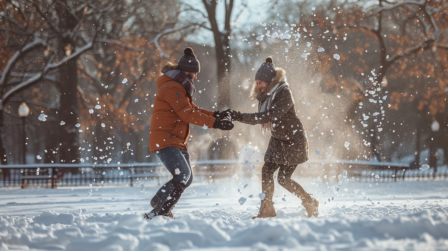Up Winter Fun Free Winter Fun Play Image - Winter, Snow, Couple | Download at StockCake
