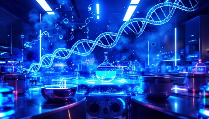 Free Futuristic DNA Laboratory Image - Genetics, Dna, Holographic ...