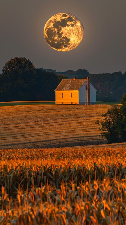Moon Light Countryside Free Moonlit Countryside Tranquility Image - Moon, Countryside ...