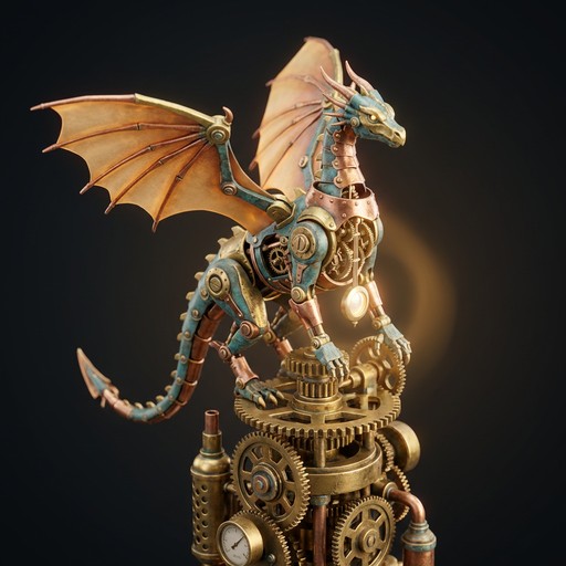 Free Clockwork Dragon Miniature Image - Dragon, Clockwork, Steampunk ...