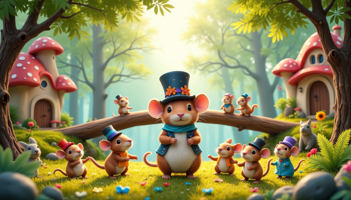 Free Enchanted Mouse Gathering Image - Whimsical, Woodland, Mouse ...