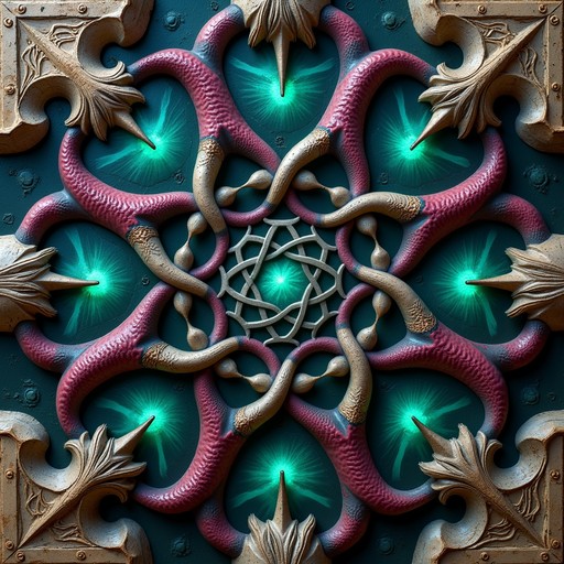 Eldritch Patterns Free Cosmic Tentacle Symmetry Image - Tentacles, Mandala, Symmetrical ...