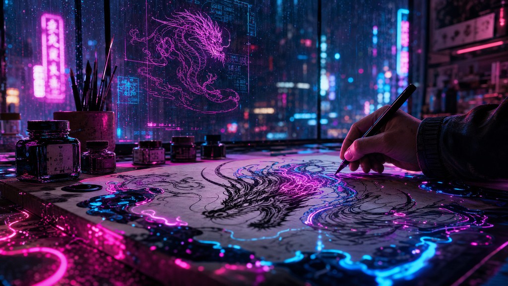 Wavy Wall Cladding Pattern Download Neon Ink Dragon Stock Images for Free | StockCake