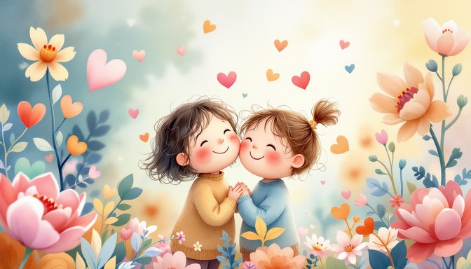 Free Sweet Spring Friends Image - Watercolor, Whimsical, Friendship ...