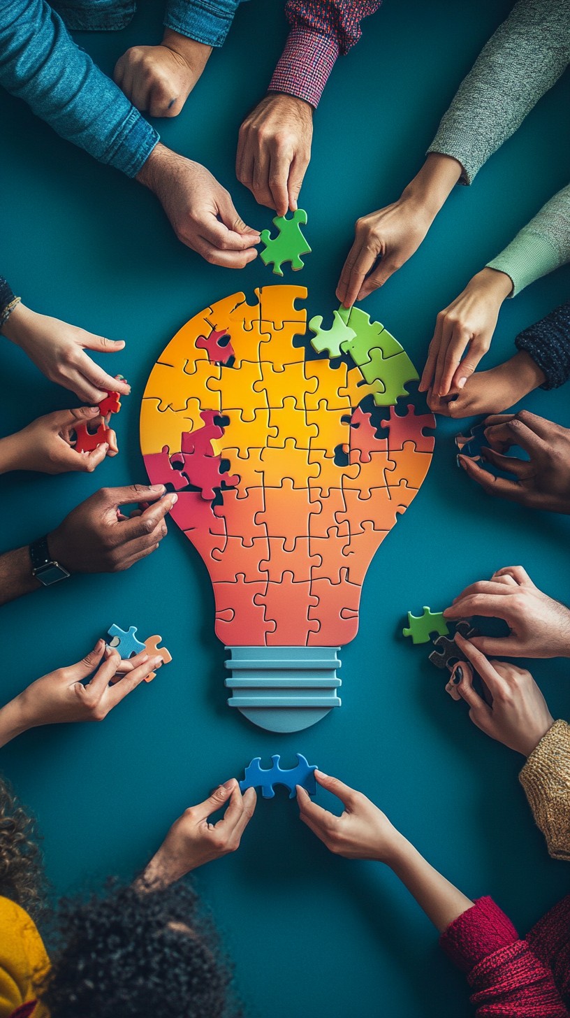 Free Collaborative Puzzle Assembly Image - Teamwork, Creativity, Puzzle ...