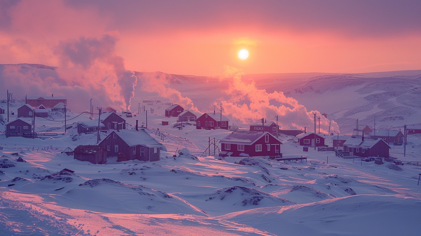 Free Winter Village Sunset Image - Winter, Sunset, Village | Download ...