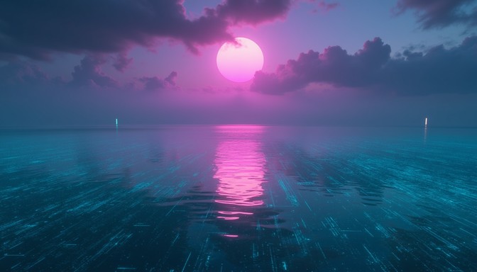 Free Digital Water Matrix Image - Cyberpunk, Teal, Holographic ...