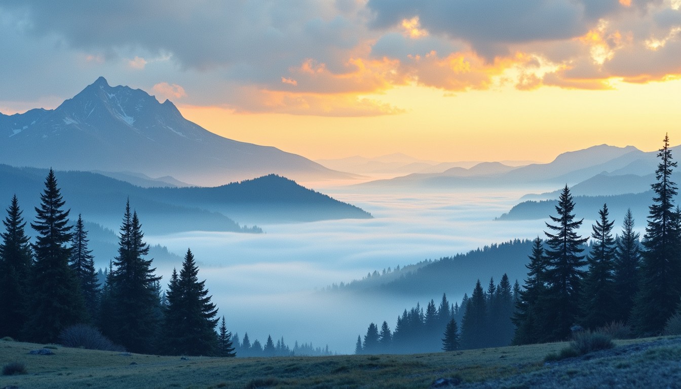 Free Misty Mountain Dawn Image - Mountains, Sunrise, Fog | Download at ...