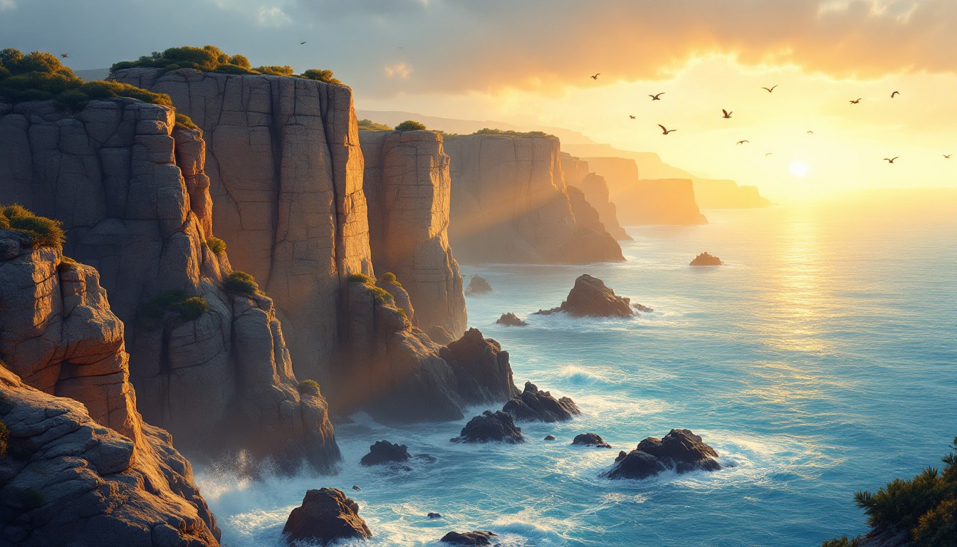 Free Majestic Coastal Cliffs Image - Cliffs, Ocean, Sunrise | Download ...
