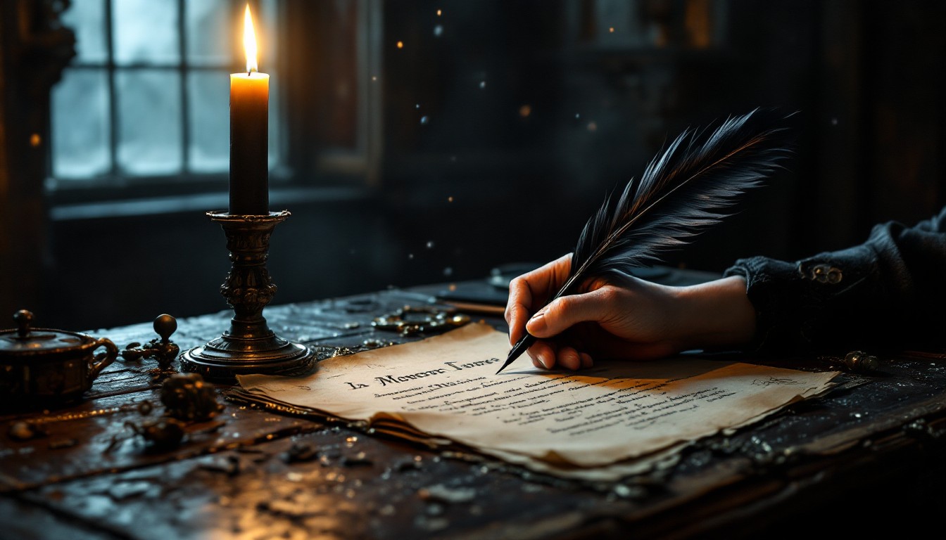 Muggle Writing Free Mysterious Candlelit Writing Image - Gothic, Candlelight, Quill ...