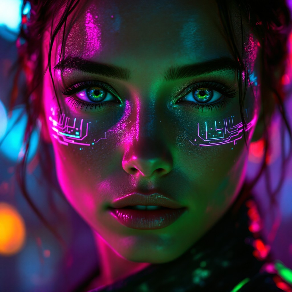 Free Neon Cyberpunk Portrait Image - Cyberpunk, Neon, Futuristic ...