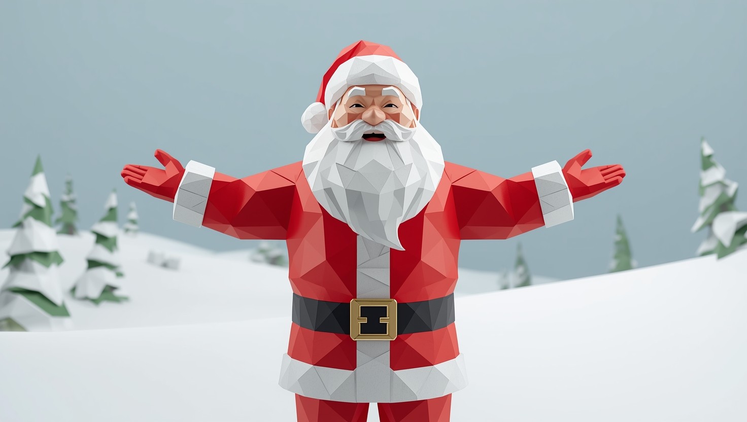 Triangular Santa Free Geometric Santa Design Image - Santa, Christmas, 3d | Download at ...