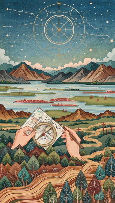 Free Tracking Celestial Pathways Image - Scroll, Painting, Navigation ...
