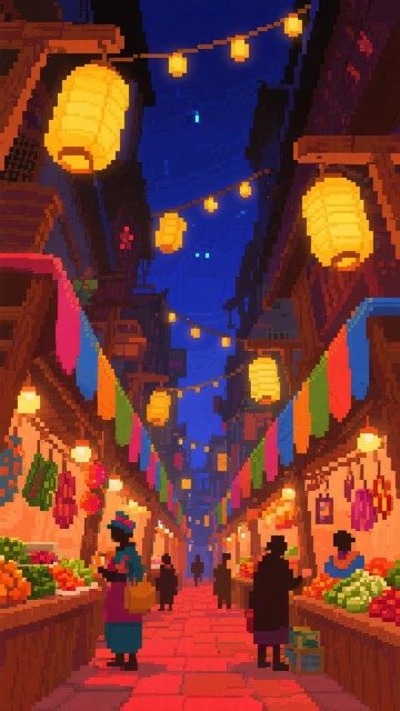 Free Pixelated Market Day Image - Pixel, Market, Sunlight | Download at ...