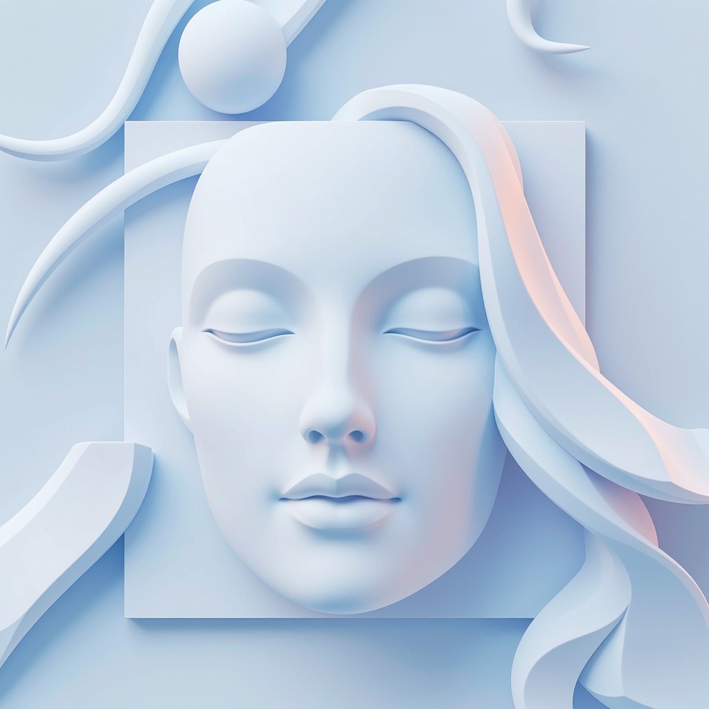 Sinuous Face Free Serene Geometric Face Image - Minimalist, Sculpture, 3d | Download ...