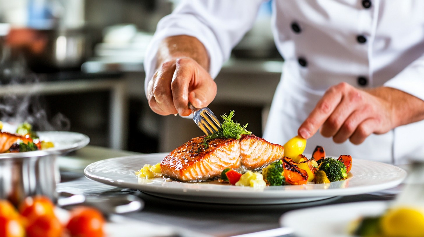 Free Chef Plating Salmon Image - Chef, Salmon, Garnishing | Download at ...