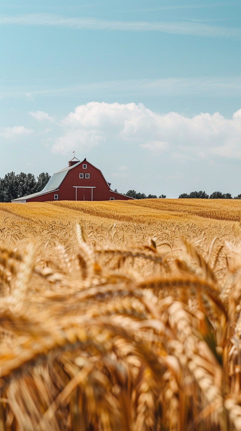 Free Rustic Barn Scene Image - Barn, Wheat, Field | Download at StockCake