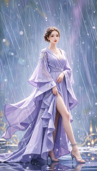 Free Purple Rainy Elegance Image - Woman, Purple, Gown | Download at ...