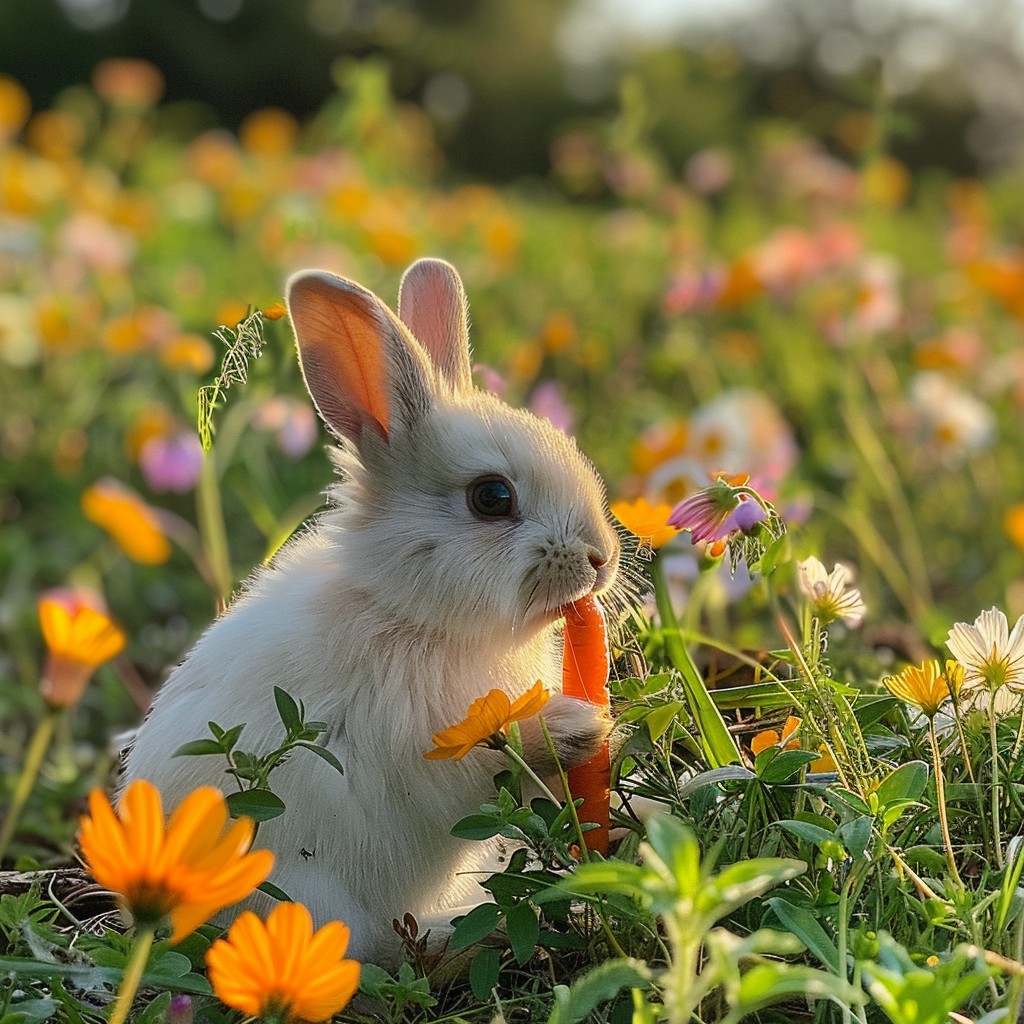 Puff Flower Rabbit Free Rabbit Amidst Flowers Image - Rabbit, Flowers, Garden | Download ...