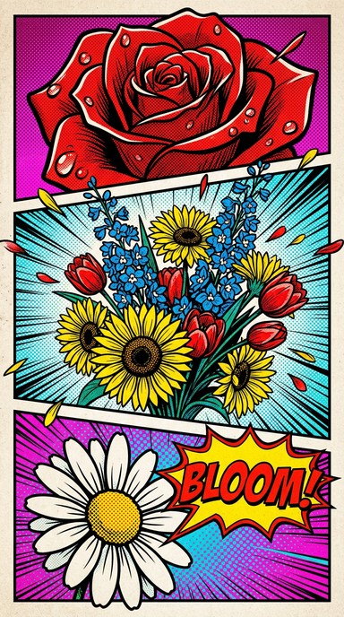 Free Comic Flower Explosion Image - Popart, Comic, Flowers | Download ...