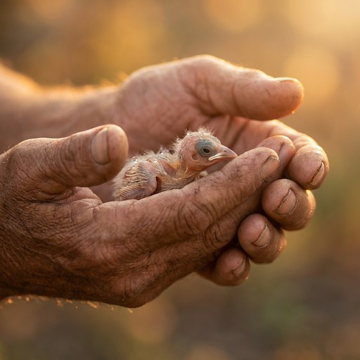 Free Gentle Care Moment Image - Hands, Bird, Weathered | Download at ...