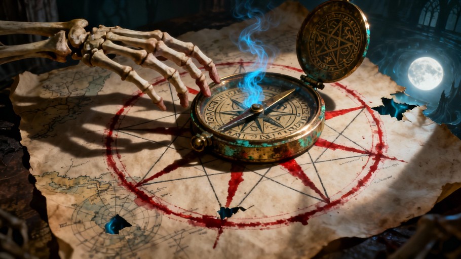 Free Occult Compass Portal Image - Compass, Occult, Parchment ...