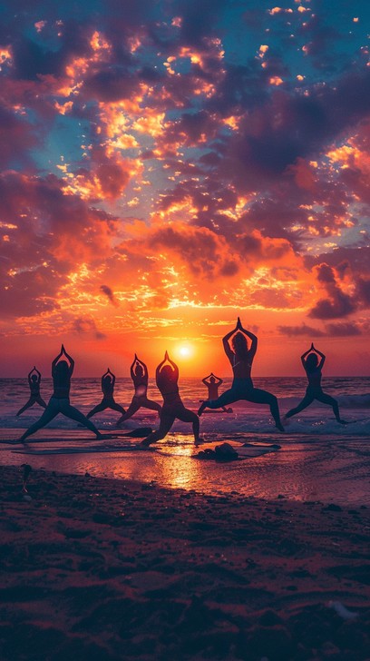 Free Sunset Yoga Silhouettes Image - Sunset, Yoga, Beach | Download at ...