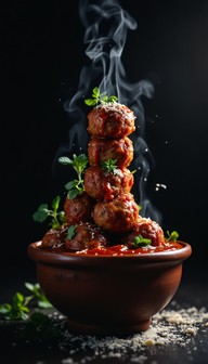 Stack Meatballs Free Stacked Meatball Tower Image - Meatballs, Italian, Sauce ...