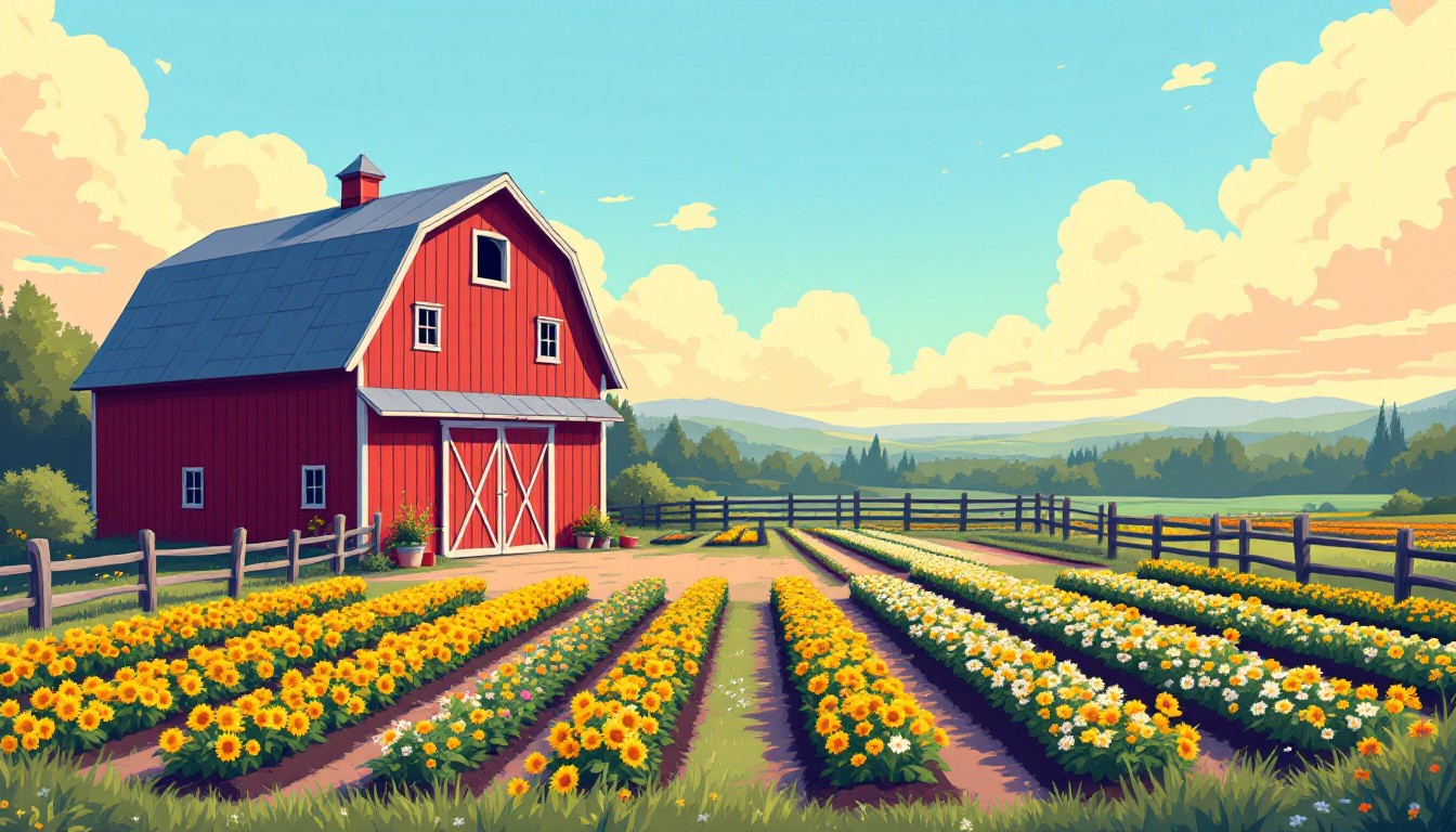 Free Pixel Farm Sunset Image - Barn, Pixel, Farm | Download at StockCake