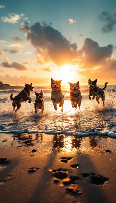 Free Dogs Chase Sunset Image | Download at StockCake