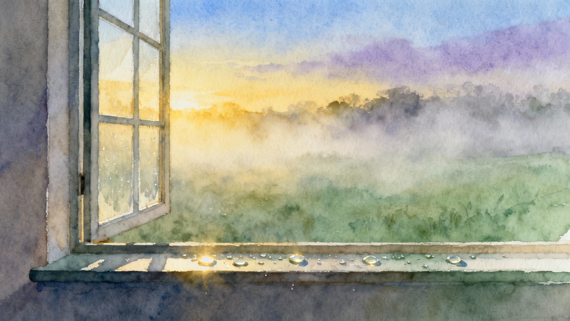 Free Morning Window Awakening Image - Watercolor, Window, Morning ...