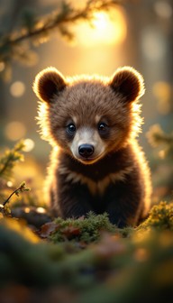 Free Golden Hour Cub Image - Cub, Bear, Forest | Download at StockCake