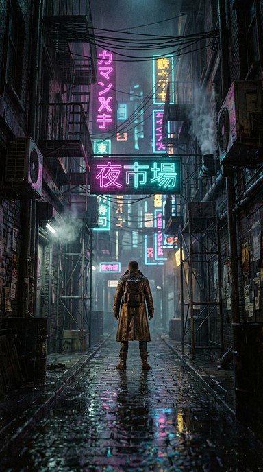Free Neon Alley Solitude Image - Cyberpunk, Neon, Dystopian | Download ...