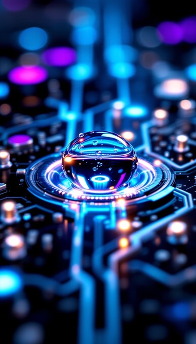 Free Cyberpunk Water Drop Image - Droplet, Technology, Circuit ...