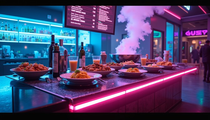 Free Neon Food Terminal Image - Cyberpunk, Neon, Futuristic | Download ...