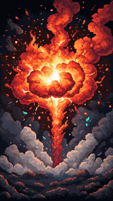 Free Explosive Pixel Inferno Image | Download at StockCake