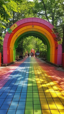 Free Colorful Rainbow Walkway Image - Rainbow, Colorful, Walkway ...