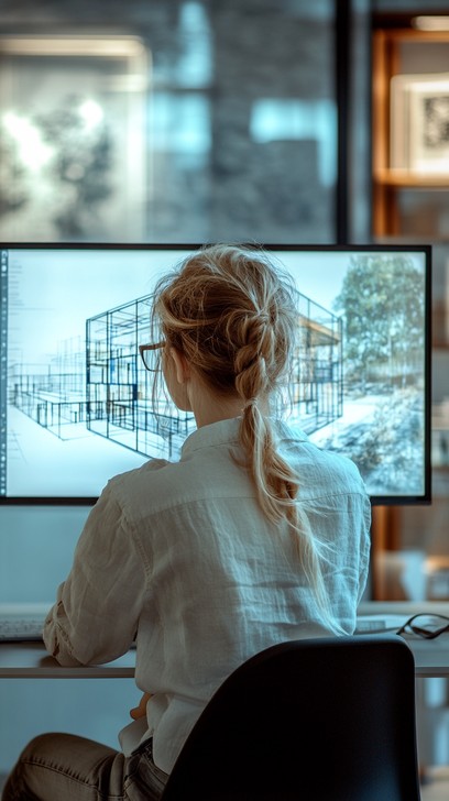 Free Architect reviewing plans Image - Architecture, Hologram, Woman ...